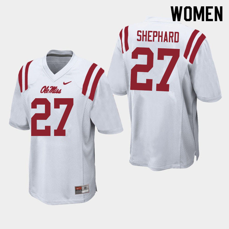 Urriah Shephard Ole Miss Rebels NCAA Women's White #27 Stitched Limited College Football Jersey QBL6658FJ